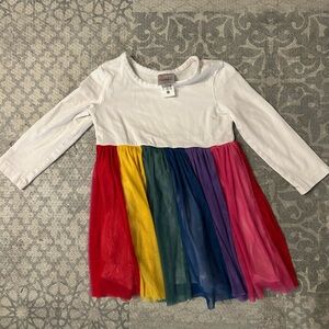 Hanna Andersson colorful rainbow toddler dress